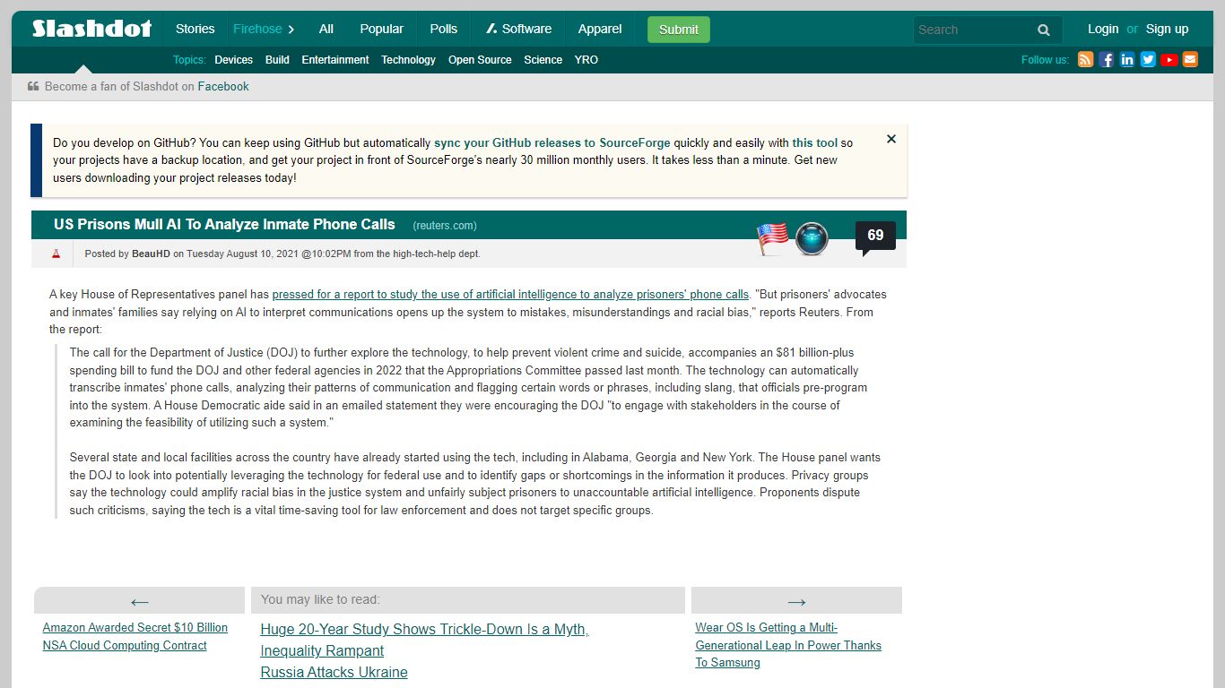 US Prisons Mull AI To Analyze Inmate Phone Calls - Slashdot